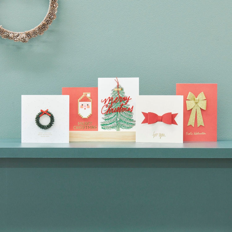 Tarjeta corona de Navidad 3D