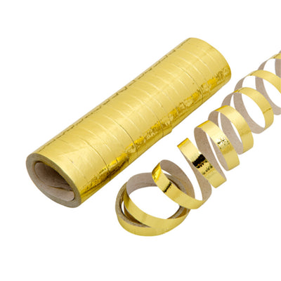 Serpentinas douradas básicas / 18 unidades.