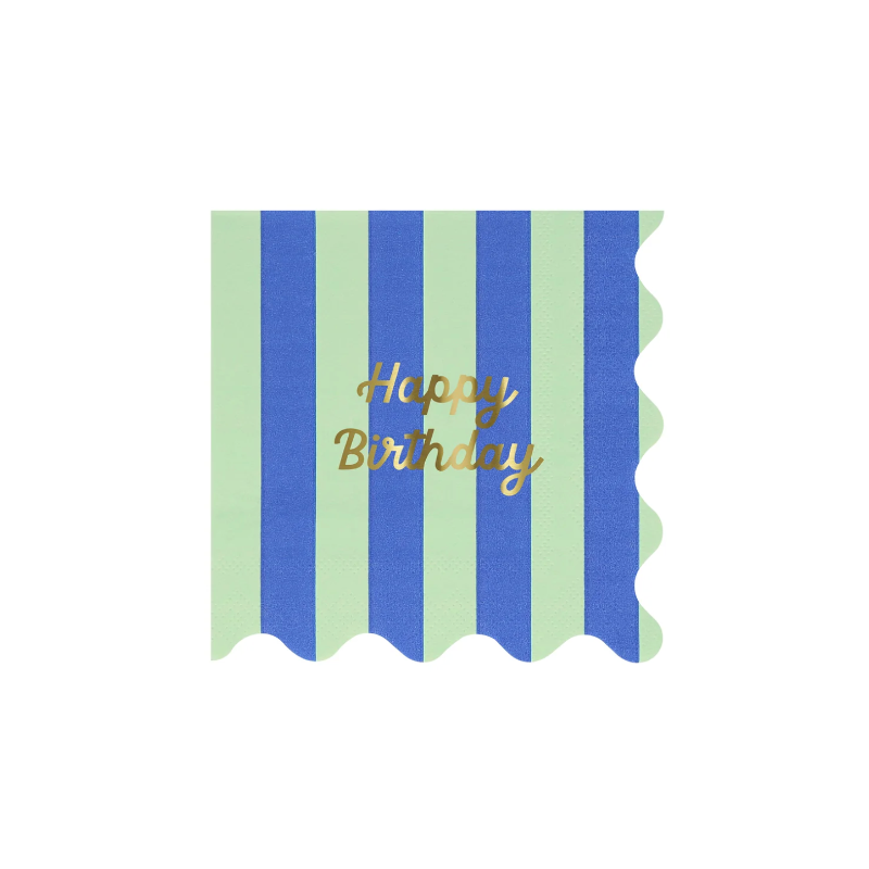 Servilleta Stripe multicolor Happy Birthday