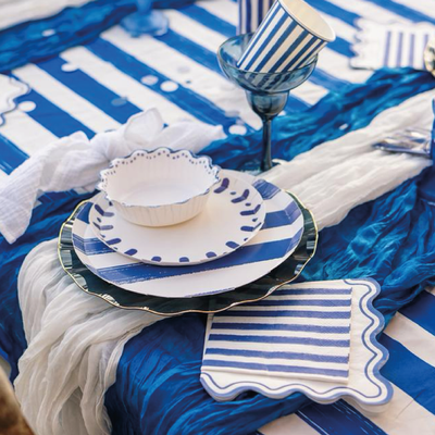 Servilletas cocktail rayas azul