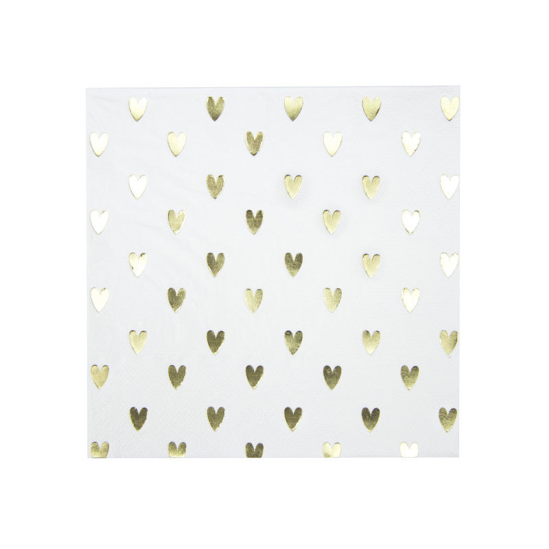 Golden hearts napkin / 16 pcs.