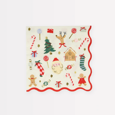 Small Jolly Christmas napkins / 16 pcs.