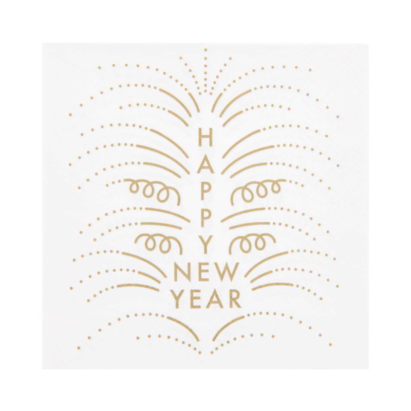 Happy New Year Napkin Gold / 20 pcs.