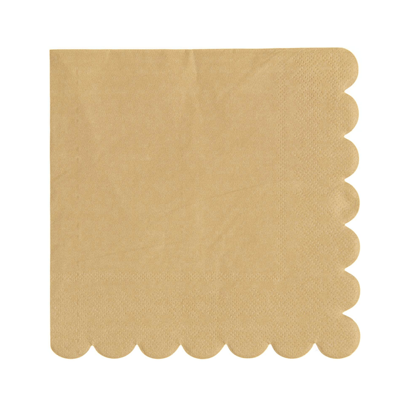 Kraft napkins with scalloped edges / 20 pcs.