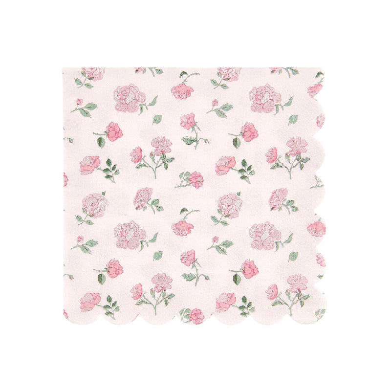 Servilleta estamapada de flores / 20 uds.