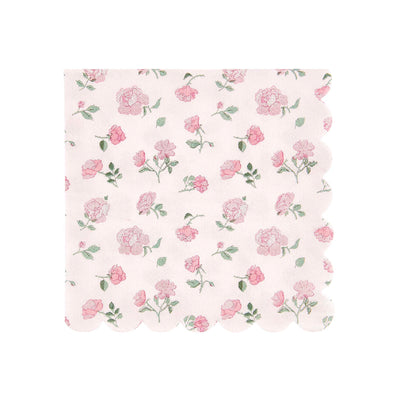 Servilleta estamapada de flores / 20 uds.