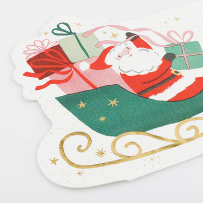 Christmas napkins Santa and his sleigh / 16 pcs.