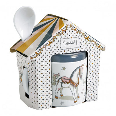 Taza con asas  y cuchara Little Carousel