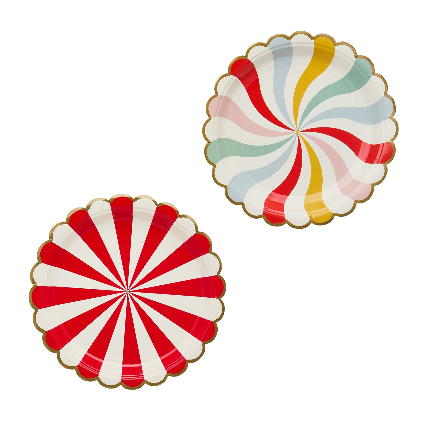 Mix stripe Circus plates / 8 pcs.