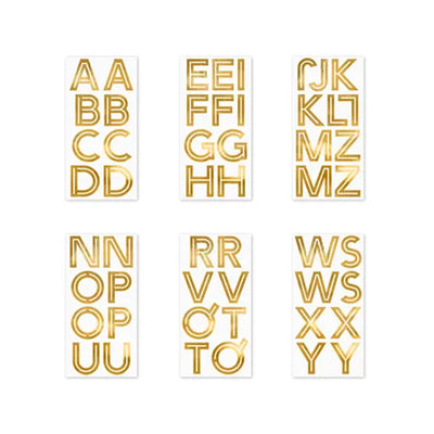 Gold adhesive alphabet / 52 letters