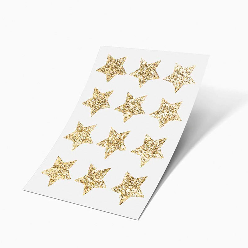 Gold glitter star sticker