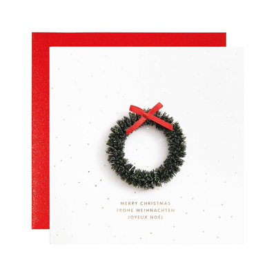 Tarjeta corona de Navidad 3D