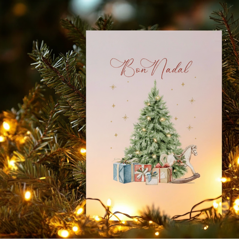 Tarjeta Navidad Bon Nadal sin sobre
