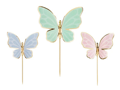 Toppers mariposas / 9 uds.