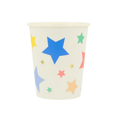 Happy Birthday glass multicolored stars / 8 pcs.