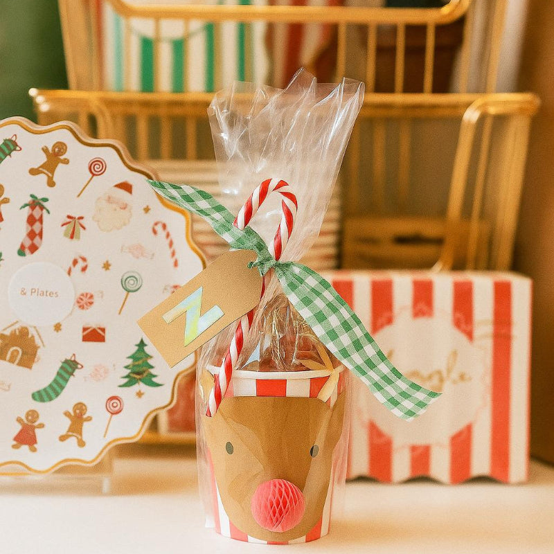 Vaso regalos sorpresa Navidad Rudolf inicial