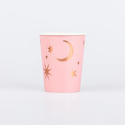 Pink witch glasses with stars / 8 pcs.