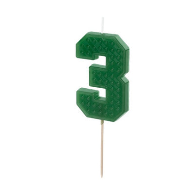Lego number 3 candle