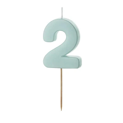 Pastel blue number candle