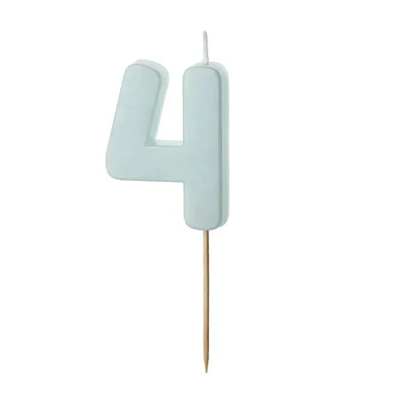 Pastel blue number candle