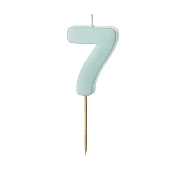 Pastel blue number candle