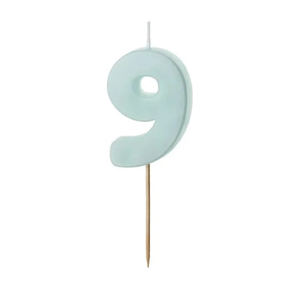 Pastel blue number candle