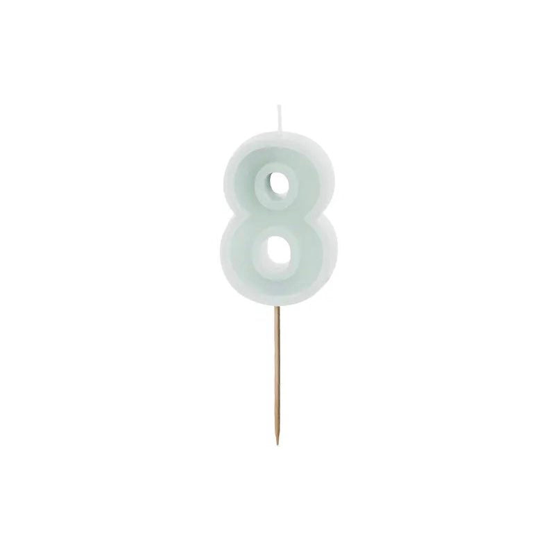 Mint number candles with basic border