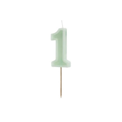 Green number candles with basic border