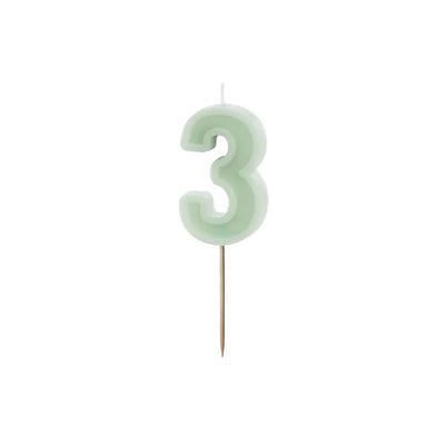 Green number candles with basic border