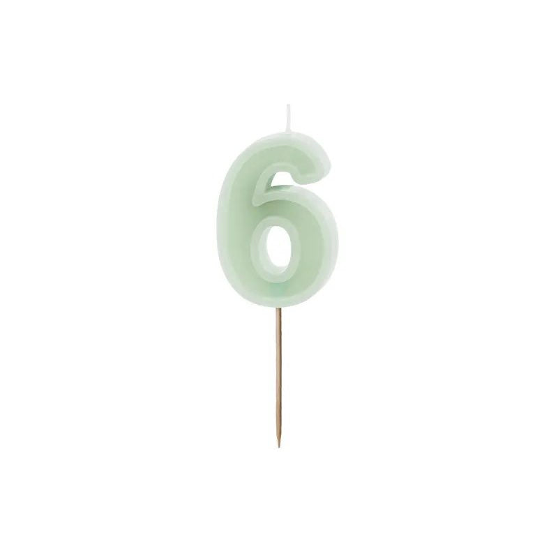 Green number candles with basic border