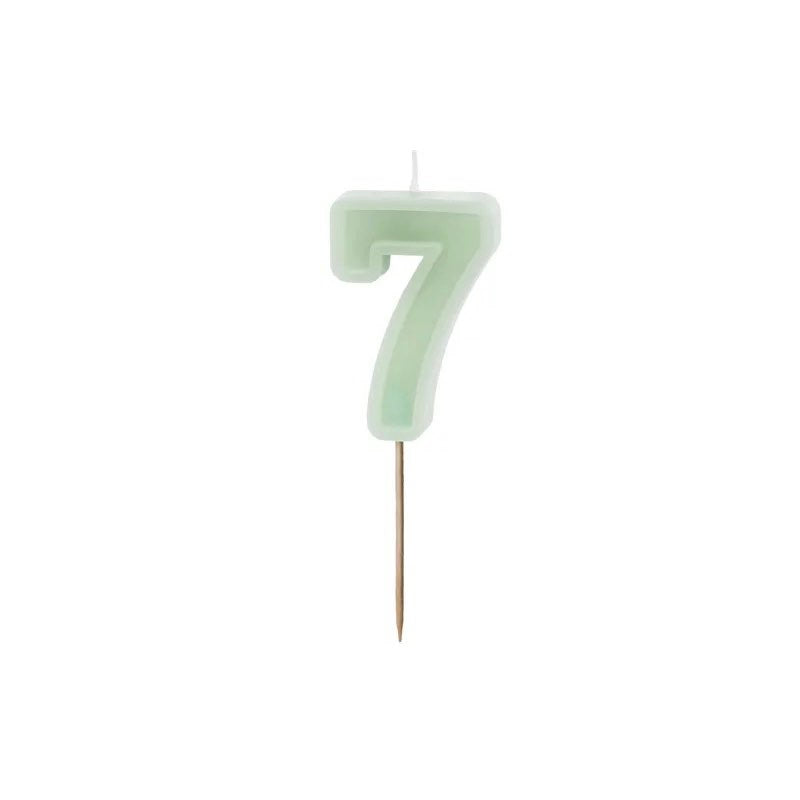 Green number candles with basic border