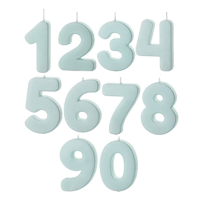 Pastel blue number candle