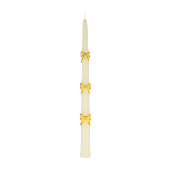 Conjunto de velas longas com arco dourado