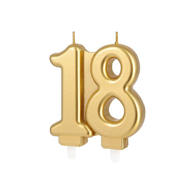 Vela número 18 dorada