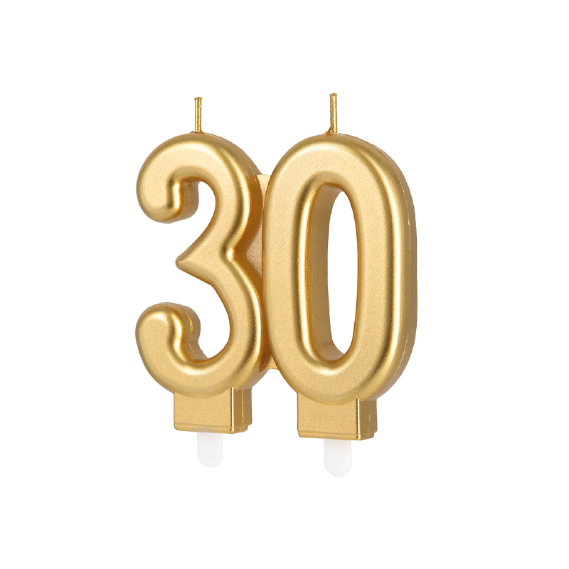 Vela número 30 dorada