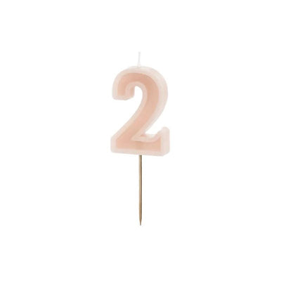 Dusty rose number candles with basic border