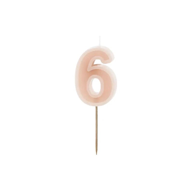 Dusty rose number candles with basic border