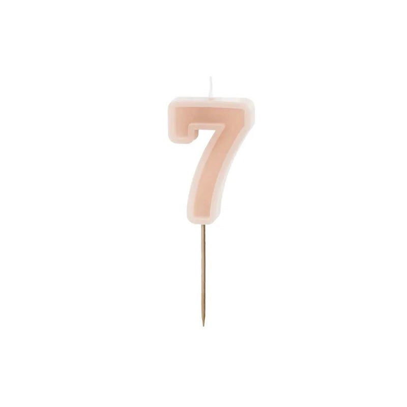 Dusty rose number candles with basic border