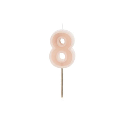 Dusty rose number candles with basic border