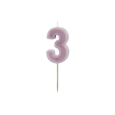 Violet number candles with basic border