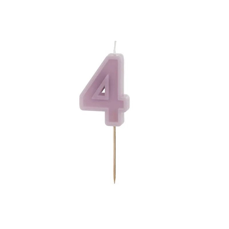 Violet number candles with basic border