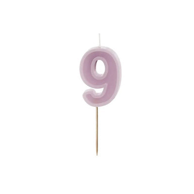 Violet number candles with basic border