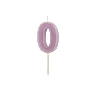 Violet number candles with basic border