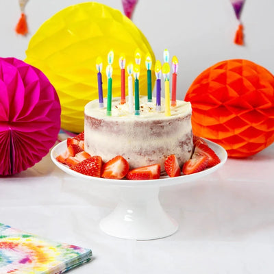 Multicolor mix candles with colored flame / 12 pcs.