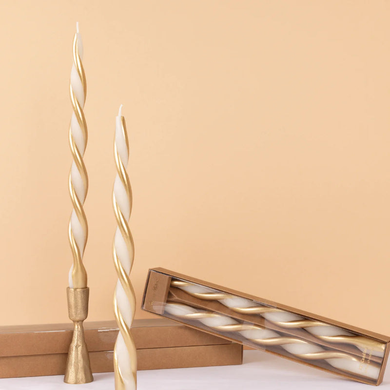 Conjunto de velas longas Twist Gold