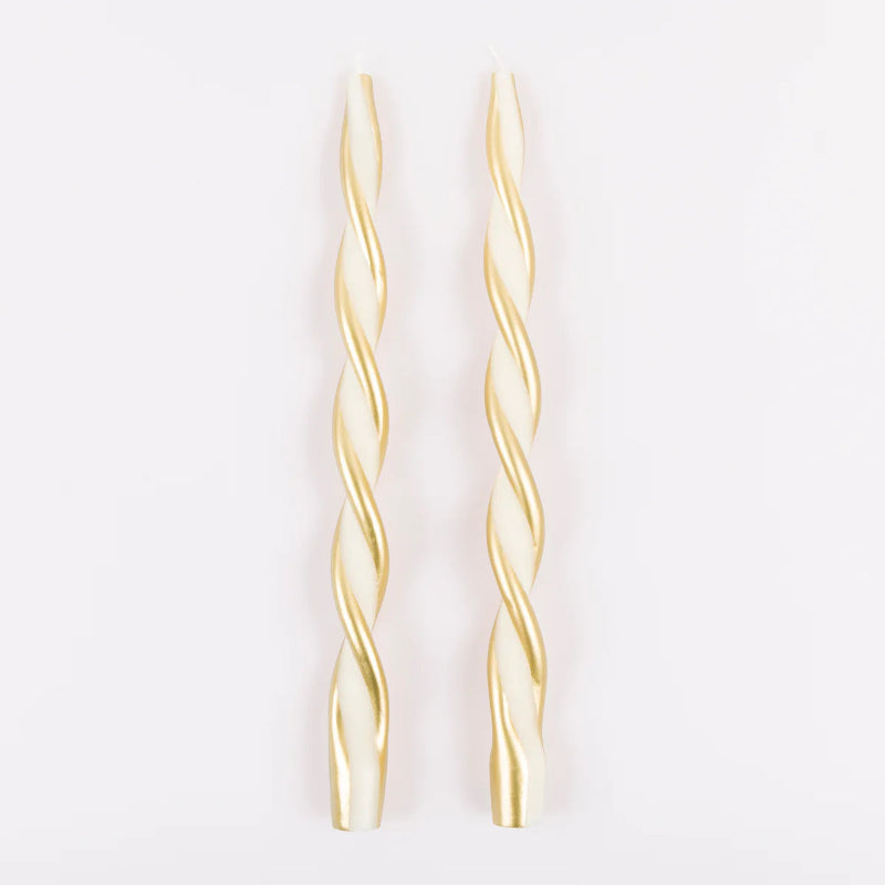 Conjunto de velas longas Twist Gold