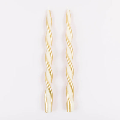 Conjunto de velas longas Twist Gold