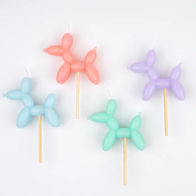Velas perritos de globos pastel
