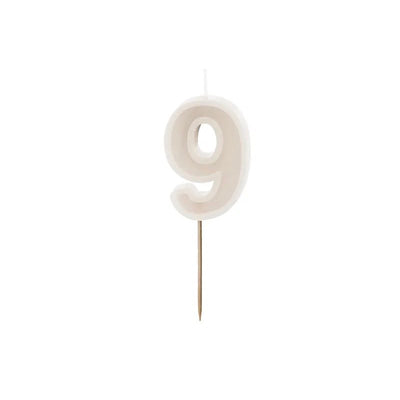 Stone number candles with basic border