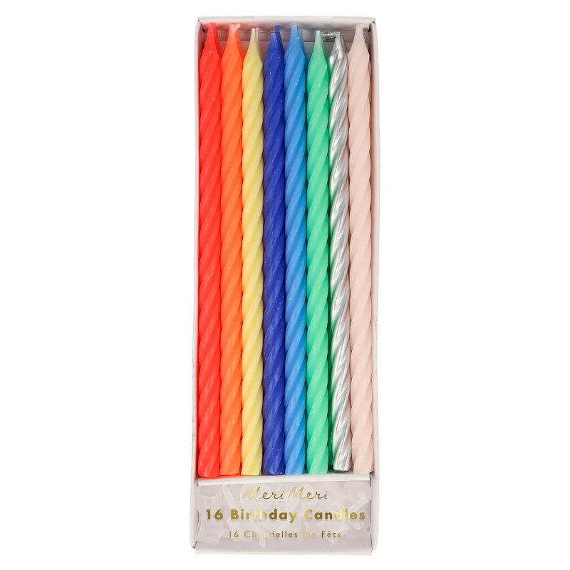 Velas Longas Neon Twisted / 16 unidades